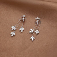 Crystal & Silver-Plated Floral Drop Earrings