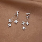 Crystal & Silver-Plated Floral Drop Earrings