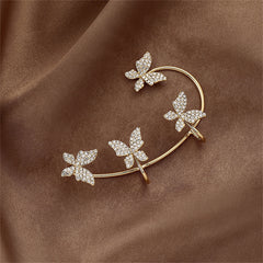 Cubic Zirconia & 18K Gold-Plated Butterfly Ear Cuff
