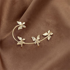 Cubic Zirconia & 18K Gold-Plated Butterfly Ear Cuff