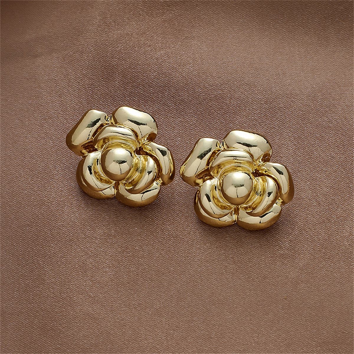 18K Gold-Plated Flower Stud Earrings