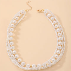 Pearl & 18K Gold-Plated Layered Necklace