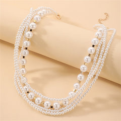 Pearl & 18K Gold-Plated Layered Necklace