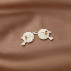Cubic Zirconia & Black Enamel Sunglasses Brooch