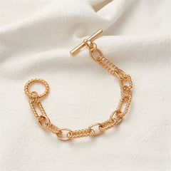 18K Gold-Plated Twine Oval Toggle Bracelet