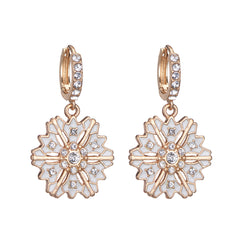 Cubic Zirconia & 18K Gold-Plated Snowflake Huggie Earrings