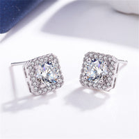 Crystal & Cubic Zirconia Halo Stud Earrings