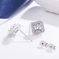 Crystal & Cubic Zirconia Halo Stud Earrings