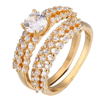 Cubic Zirconia & Goldtone Band & Ring