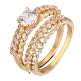 Cubic Zirconia & Goldtone Band & Ring
