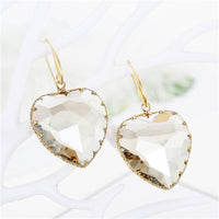 Crystal & 18k Gold-Plated Heart Drop Earrings