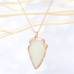 White Resin & 18K Gold-Plated Geometric Pendant Necklace