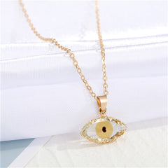 Yellow Crystal & 18K Gold-Plated Evil Eye Pendant Necklace