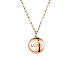 18k Rose Gold-Plated 'Lucky' Round Pendant Necklace - streetregion