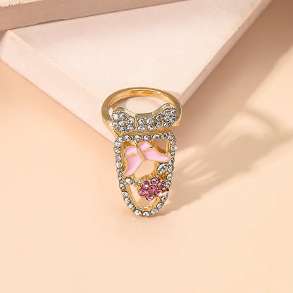Cubic Zirconia and 18K Gold-Plated Butterfly Bypass Midi Ring, gold statement rings for women, lifestyle look