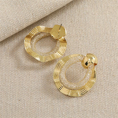 Cubic Zirconia & 18K Gold-Plated Web Round Drop Earrings