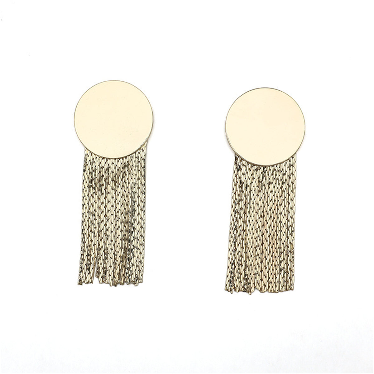 18K Gold-Plated Round Tassel Drop Earrings