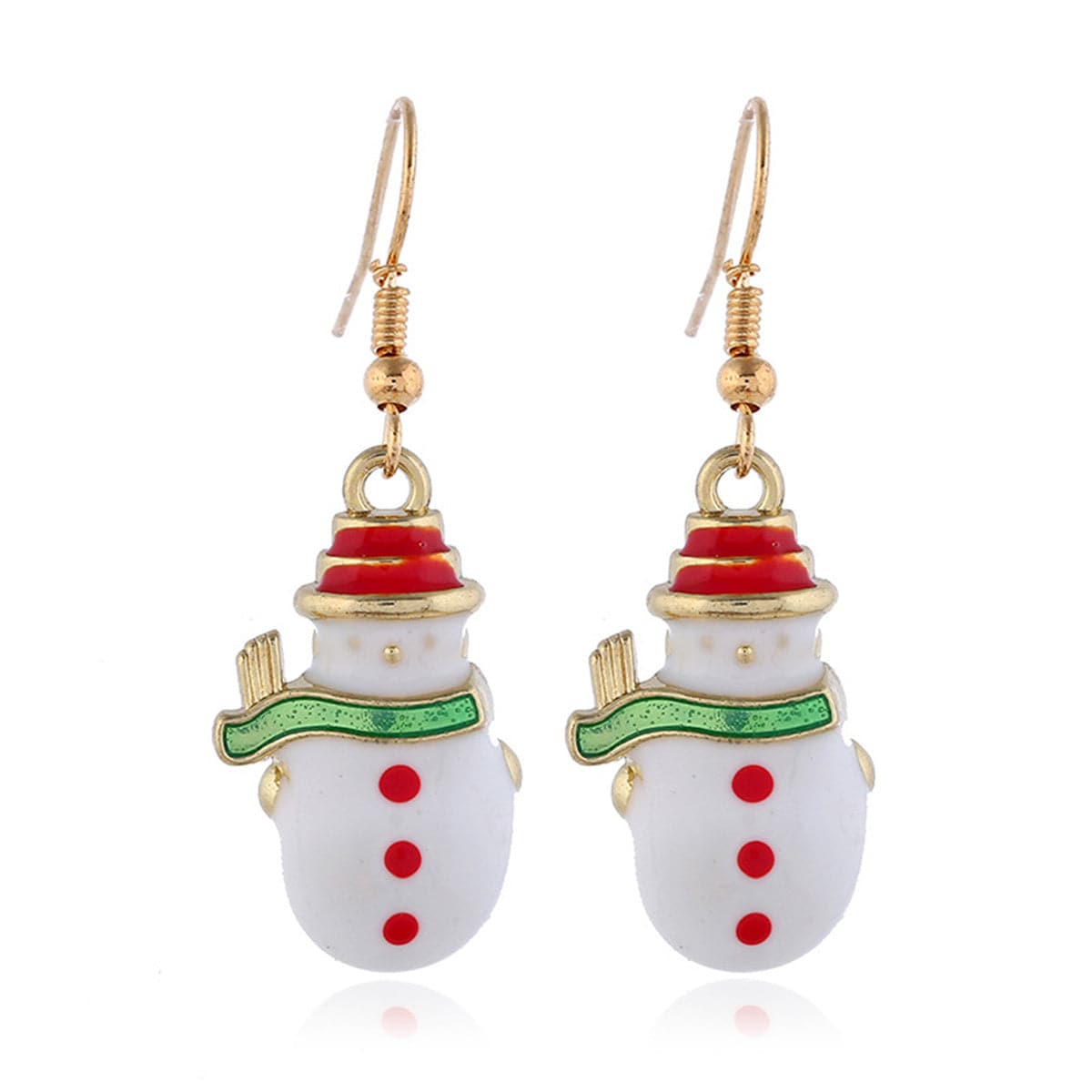 Multicolor Enamel & 18K Gold-Plated Snowman Drop Earrings