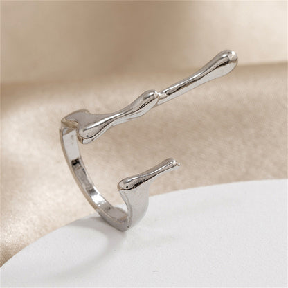 Silver-Plated Bar Open Ring, silver statement rings for women, everyday style, lifestyle look