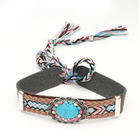 Turquoise & Cubic Zirconia Oval Flower Choker Necklace