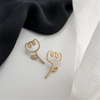18k Gold-Plated Openwork Flower Stud Earrings