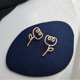 18k Gold-Plated Openwork Flower Stud Earrings