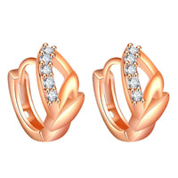 Cubic Zirconia & 18K Rose Gold-Plated Huggie Earrings