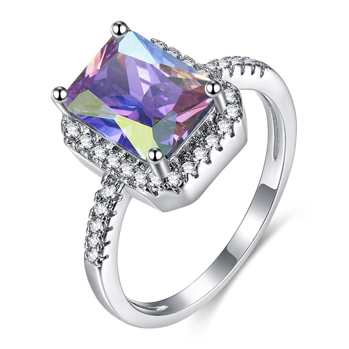 Blue & White Crystal Hola Ring
