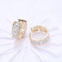 Silver-Plated & 18k Gold-Plated Embossed Cutout Huggie Earrings - streetregion