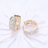Silver-Plated & 18k Gold-Plated Embossed Cutout Huggie Earrings - streetregion
