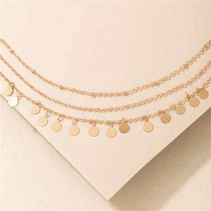 18K Gold-Plated Disc Charm Layered Anklet, gold anklet bracelet, vintage-inspired design, lifestyle look