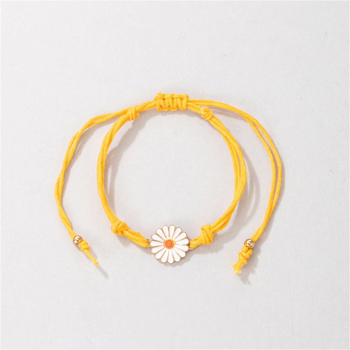 Yellow Polyster & Enamel 18K Gold-Plated Floral Anklet