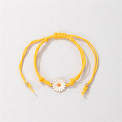 Yellow Polyster & Enamel 18K Gold-Plated Floral Anklet