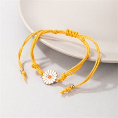 Yellow Polyster & Enamel 18K Gold-Plated Floral Anklet