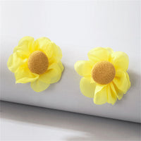 Yellow Floral Stud Earrings