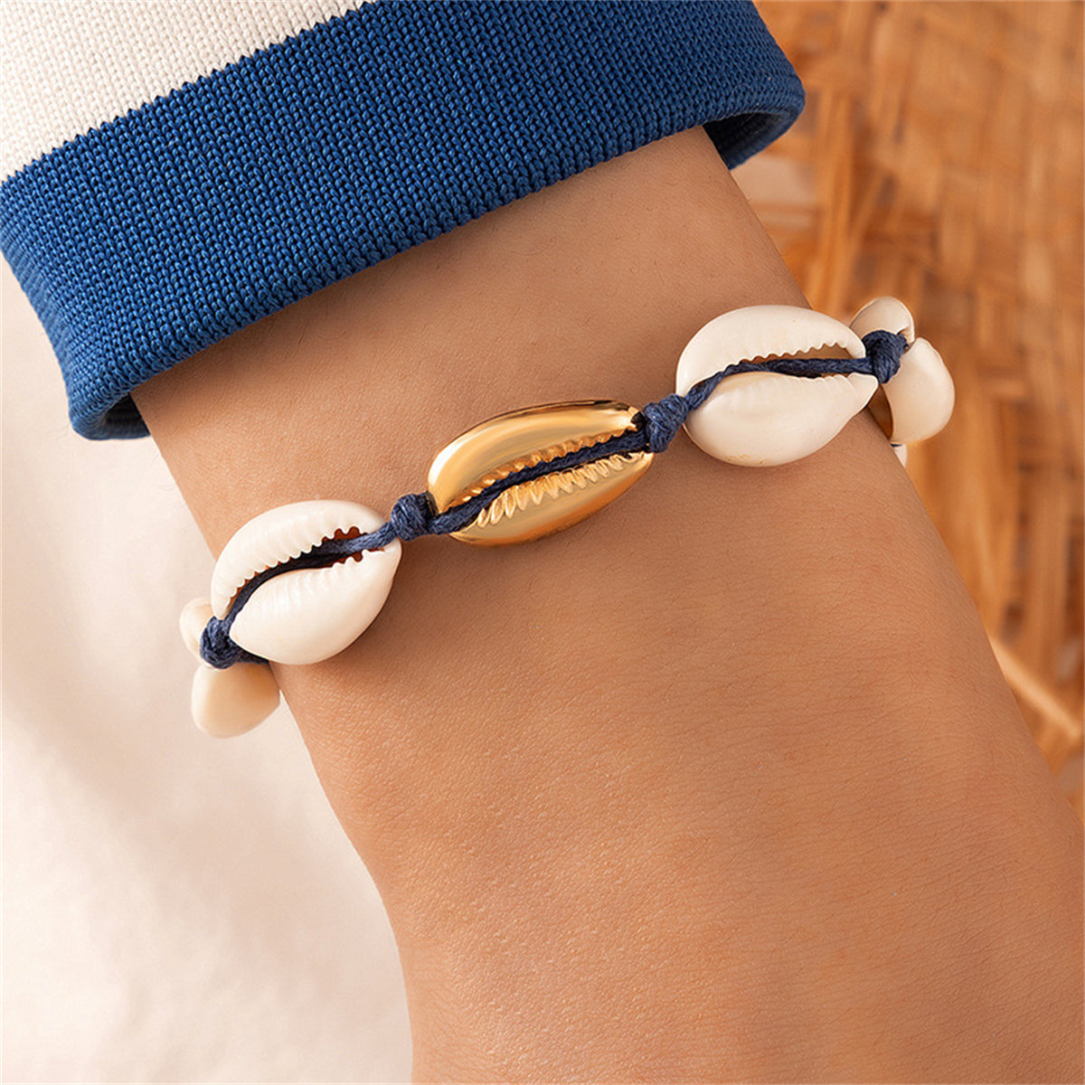 Blue & Shell Adjustable Bracelet