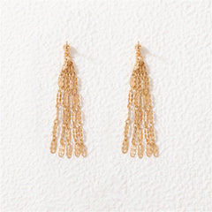 18K Gold-Plated Link Tassel Drop Earrings