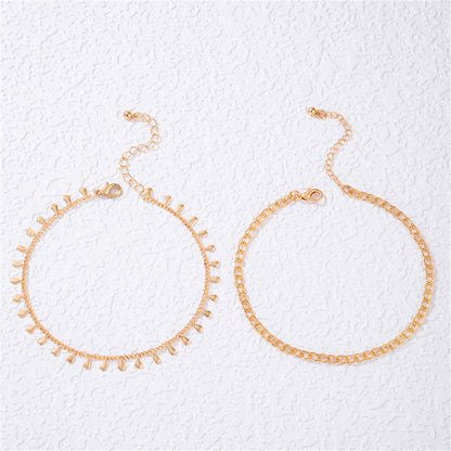 18K Gold-Plated Teardrop Charm Anklet Set, jewelry gift sets for women, everyday style, lifestyle look