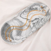 18k Gold-Plated Teardrop Charm Anklet Set