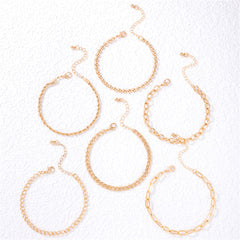 18K Gold-Plated Rope-Chain Anklet Set