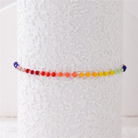 Red Rainbow Acrylic & 18k Gold-Plated Beaded Anklet