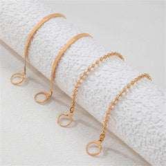 18K Gold-Plated Multi-Chain Huggie Earrings Set