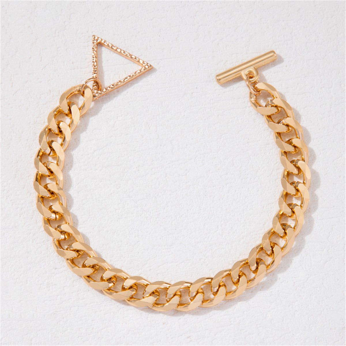 18K Gold-Plated Triangle Curb Chain Bracelet