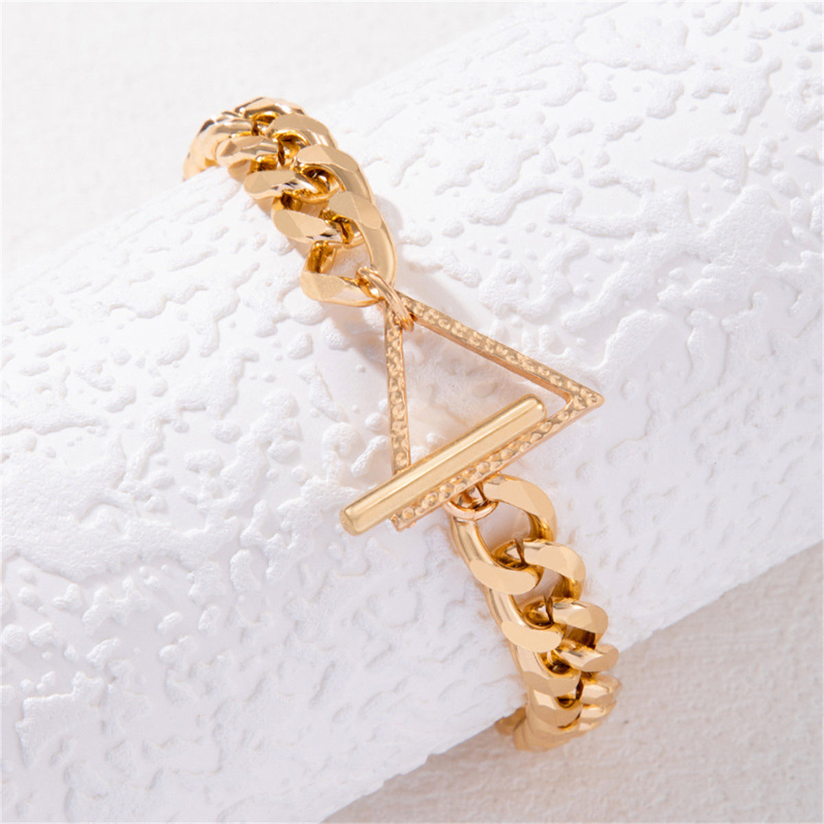18K Gold-Plated Triangle Curb Chain Bracelet