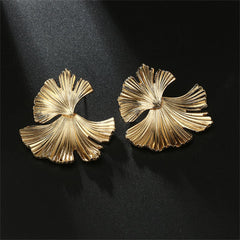 18K Gold-Plated Lotus Leaf Stud Earrings