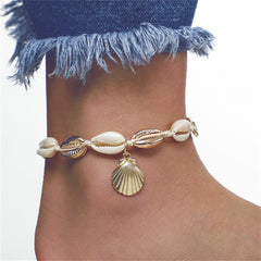 Shell & 18K Gold-Plated Shell-Charm Adjustable Anklet