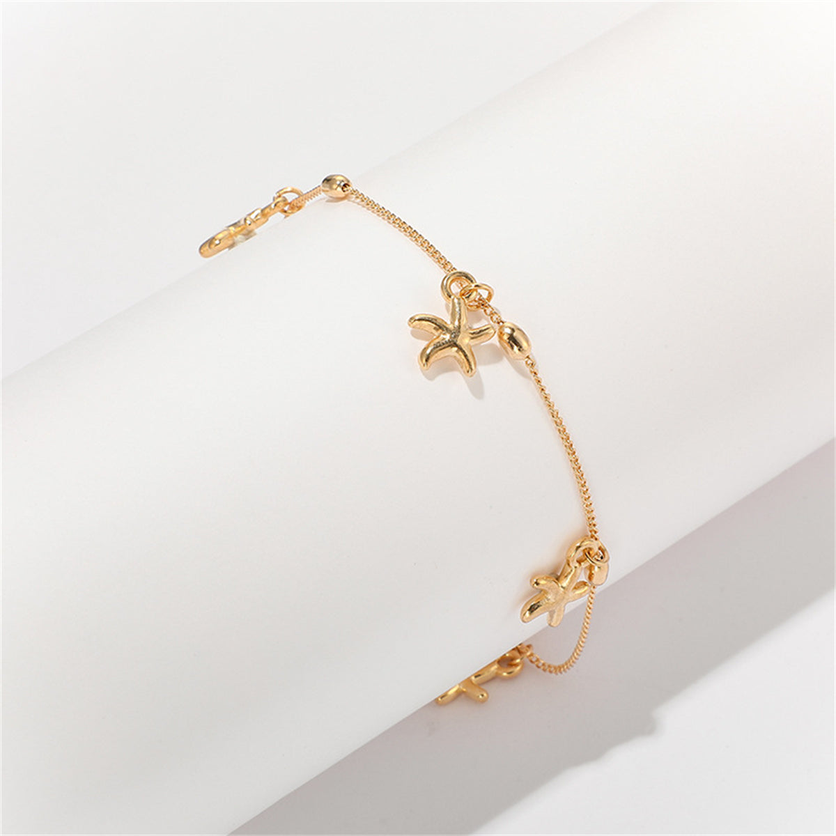 18K Gold-Plated Starfish Station Anklet