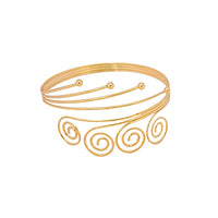 Goldtone Four-Swirl Arm Cuff