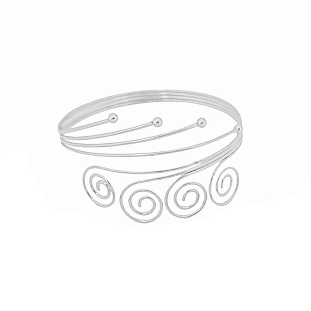 Silver-Plated Four-Swirl Arm Cuff