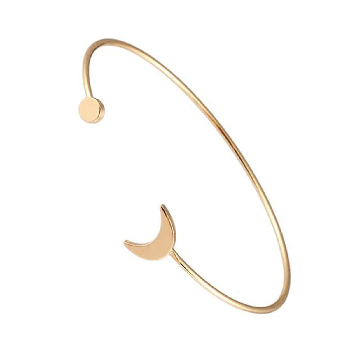 18K Gold-Plated Moon Arm Cuff, elegant gift for her, front view